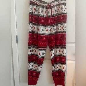LuLaRoe Jax - Red, White, and Black jogger pants.